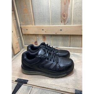 TREDSAFE Mens MNTS48DP001 Slip Resistant Lace Up Black Running Shoes Size 7